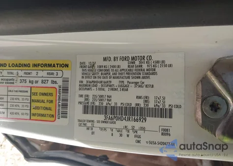 2018 Ford Fusion Se из США, поврежденный, VIN 3FA6P0HD4JR166929